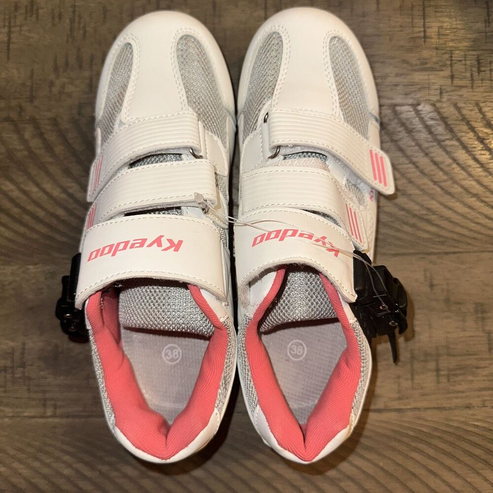 Unisex Kyedoo Cycling Shoes Indoor / Outdoor Peloton Pre-Installed White Size 7